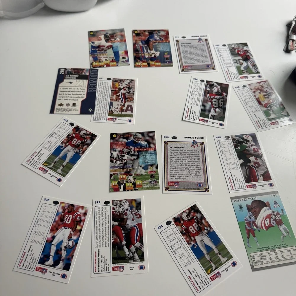1991 Upper Deck New England Patriots- 16 Card Lot- Russell, Fryar, Dykes- RC